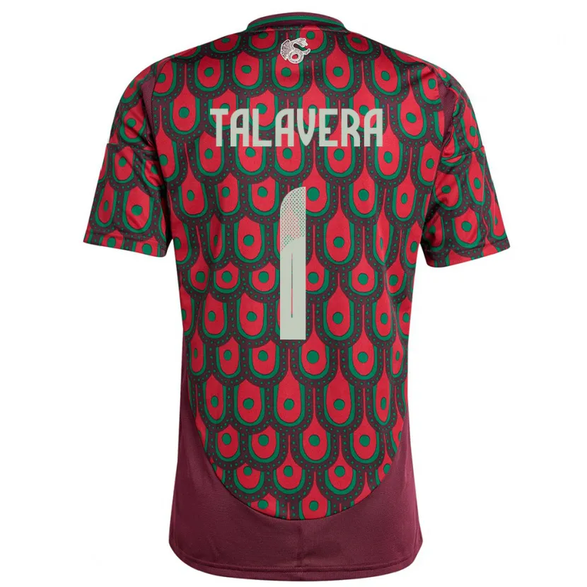 Danxen Men Mexico Alfredo Talavera #1 Maroon Home Jersey 24-26 T-Shirt
