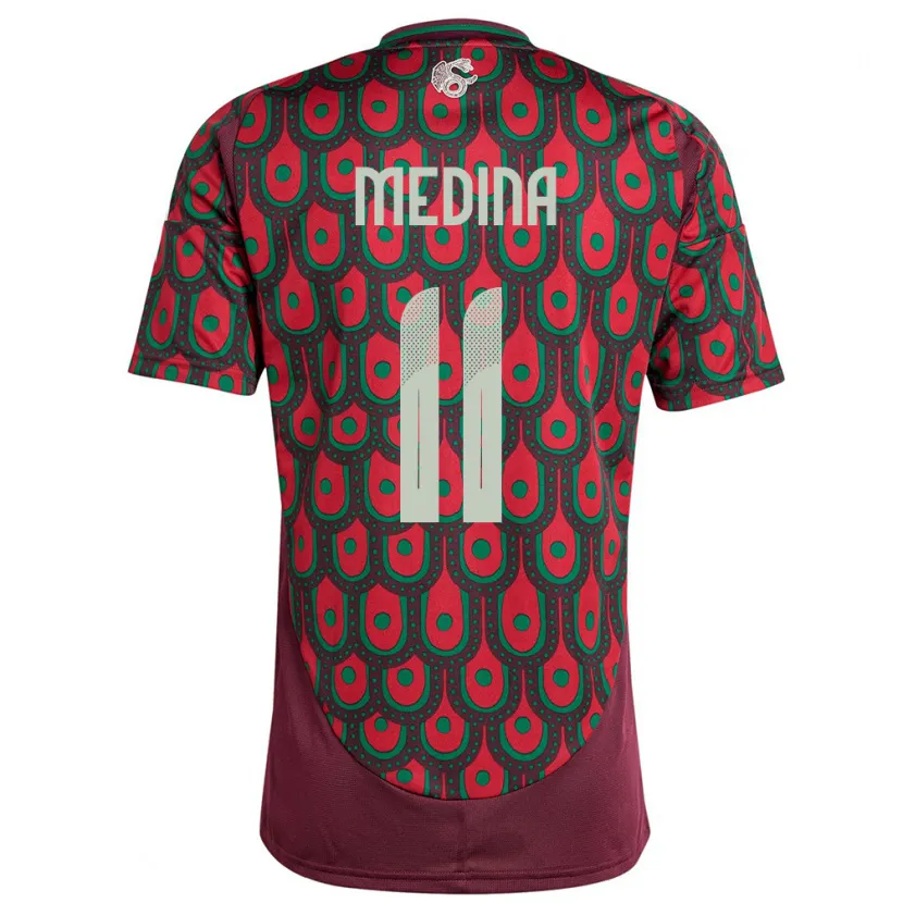 Danxen Men Mexico Diego Medina #11 Maroon Home Jersey 24-26 T-Shirt