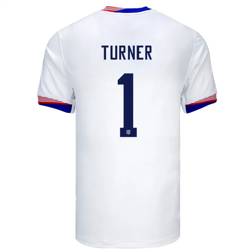 Danxen Men United States Matt Turner #1 White Home Jersey 24-26 T-Shirt