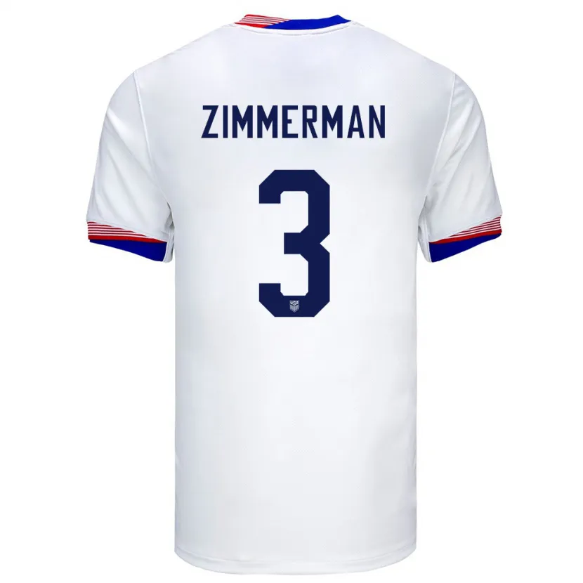 Danxen Men United States Walker Zimmerman #3 White Home Jersey 24-26 T-Shirt