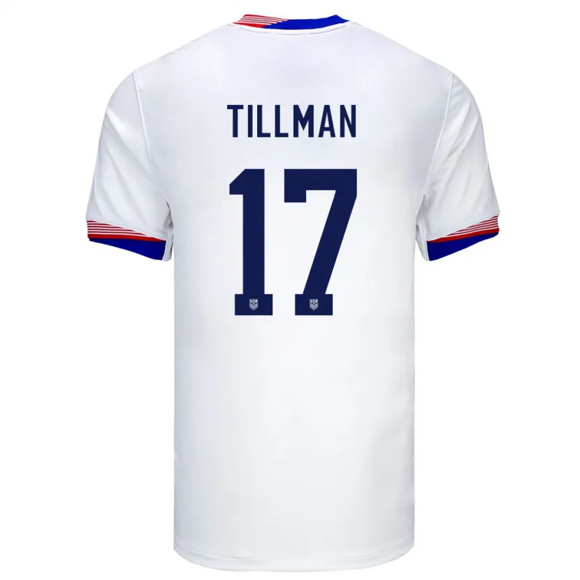Danxen Men United States Malik Tillman #17 White Home Jersey 24-26 T-Shirt