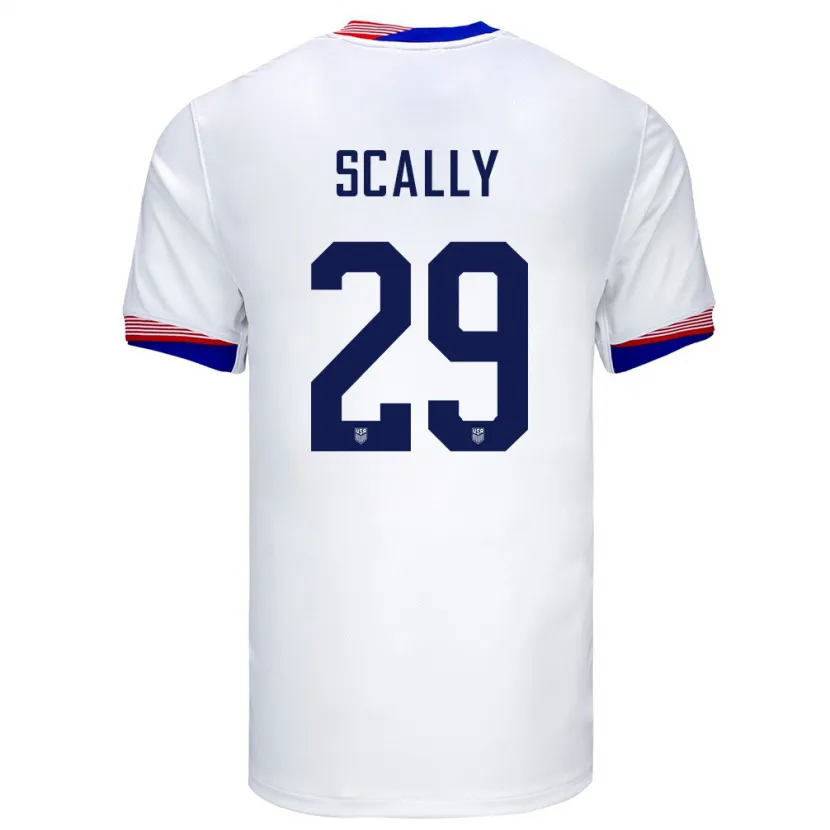 Danxen Men United States Joseph Scally #29 White Home Jersey 24-26 T-Shirt