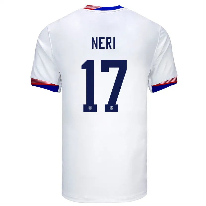 Danxen Men United States Rodrigo Neri #17 White Home Jersey 24-26 T-Shirt