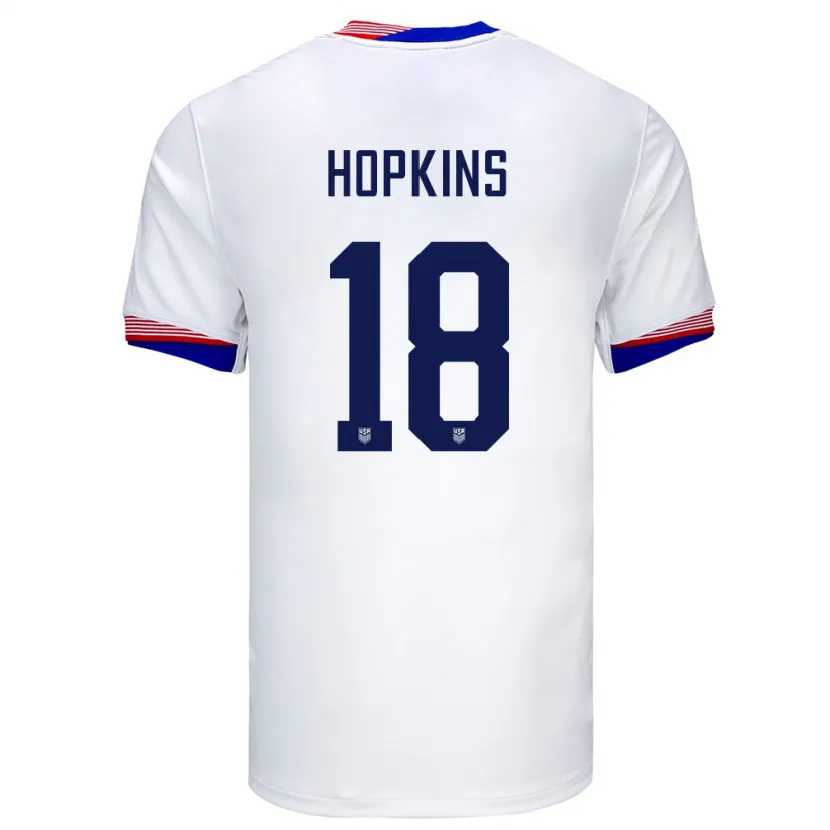 Danxen Men United States Jackson Hopkins #18 White Home Jersey 24-26 T-Shirt