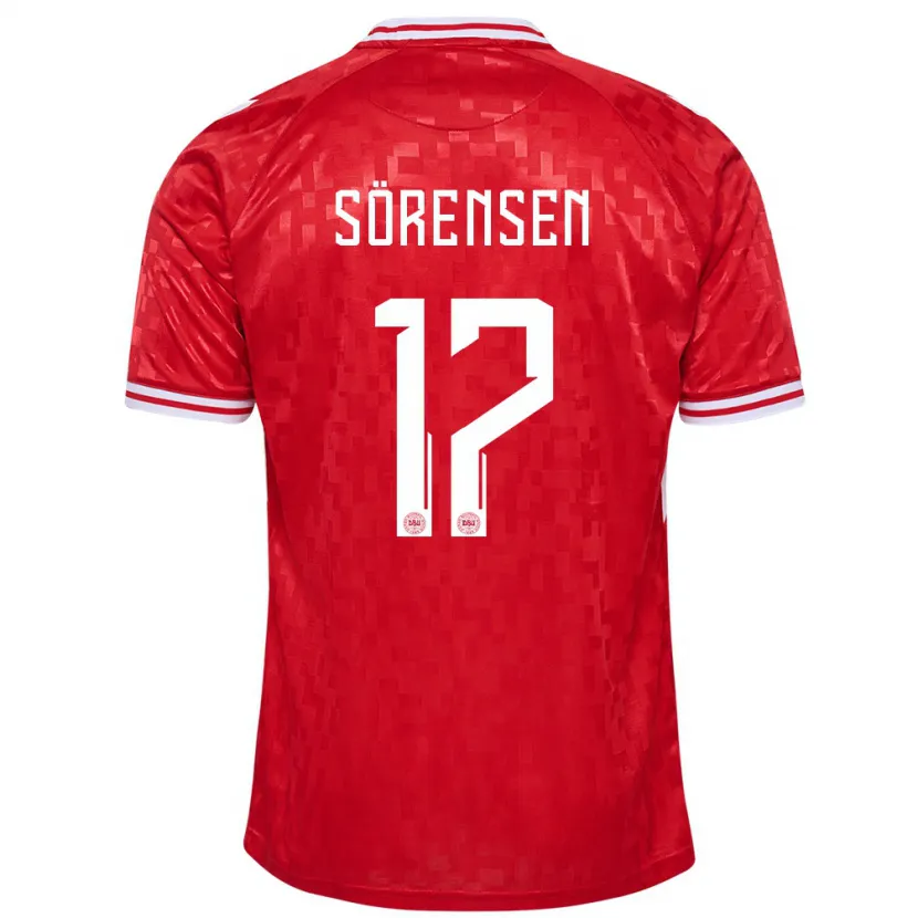Danxen Men Denmark Oliver Sörensen #17 Red Home Jersey 24-26 T-Shirt