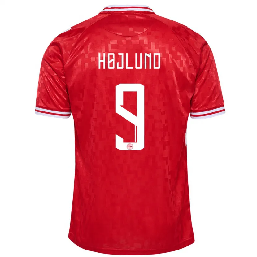 Danxen Men Denmark Emil Højlund #9 Red Home Jersey 24-26 T-Shirt