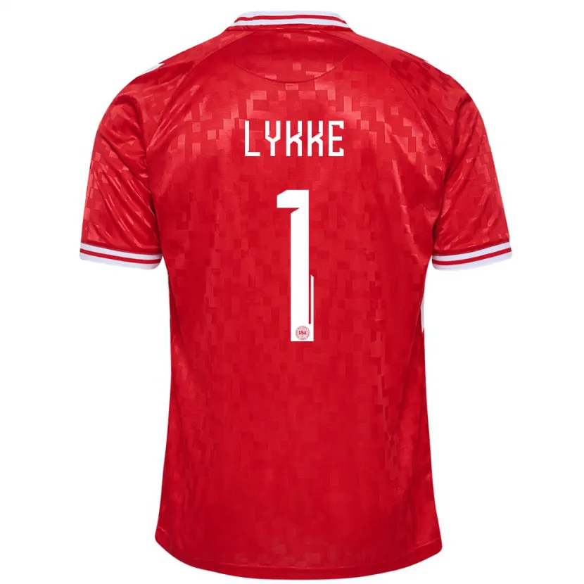 Danxen Men Denmark William Lykke #1 Red Home Jersey 24-26 T-Shirt