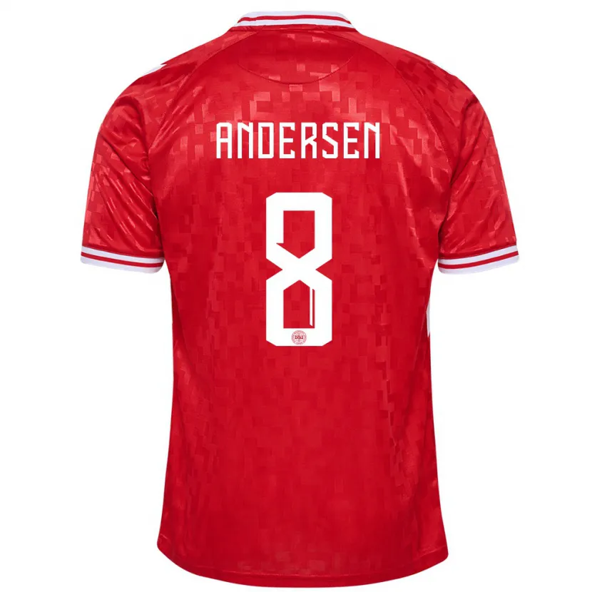 Danxen Men Denmark Silas Andersen #8 Red Home Jersey 24-26 T-Shirt