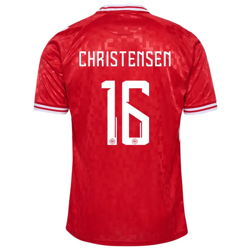 Danxen Men Denmark Oliver Christensen #16 Red Home Jersey 24-26 T-Shirt