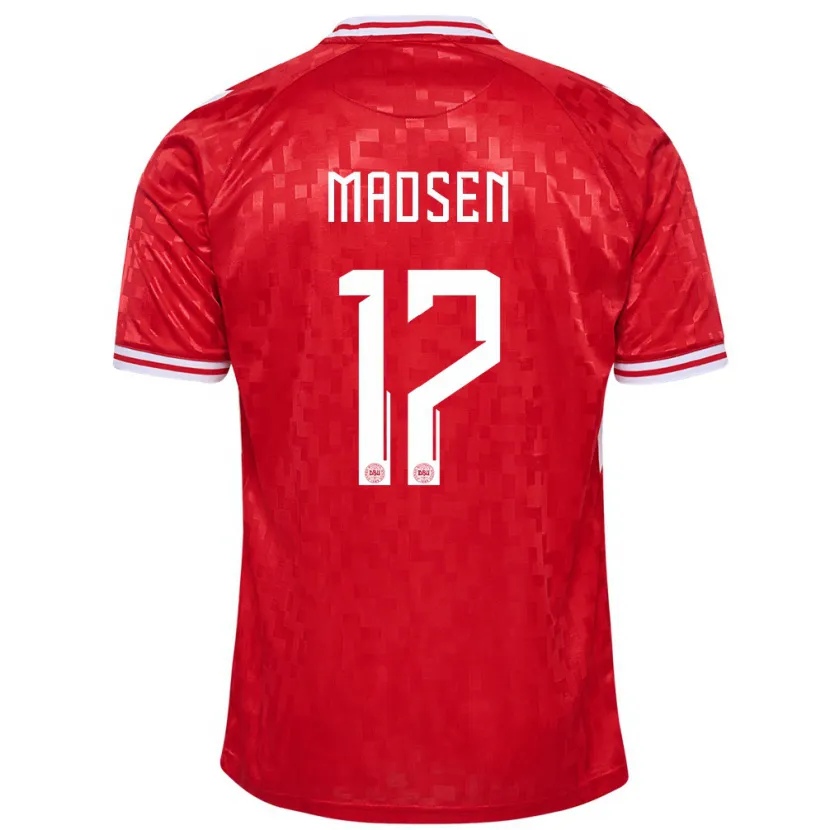 Danxen Men Denmark Nicolas Madsen #17 Red Home Jersey 24-26 T-Shirt