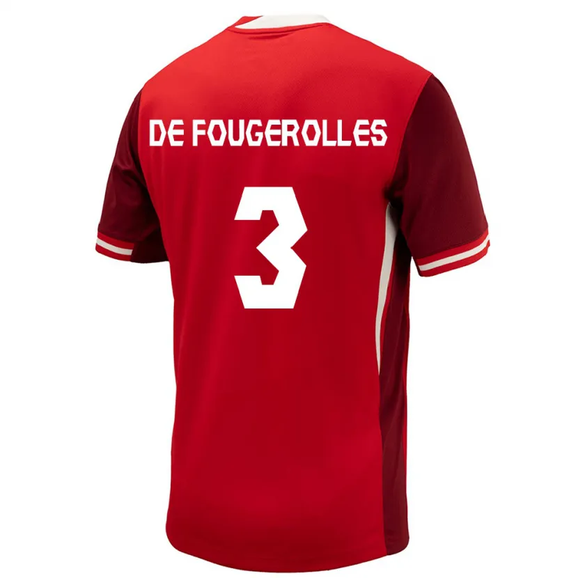Danxen Men Canada Luc De Fougerolles #3 Red Home Jersey 24-26 T-Shirt