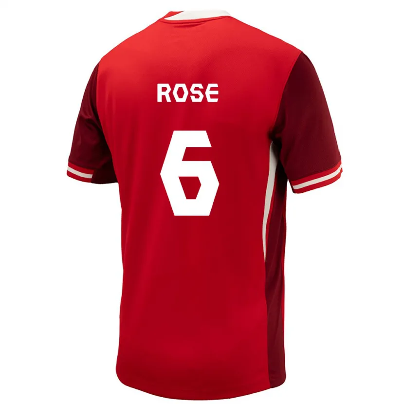 Danxen Men Canada Deanne Rose #6 Red Home Jersey 24-26 T-Shirt