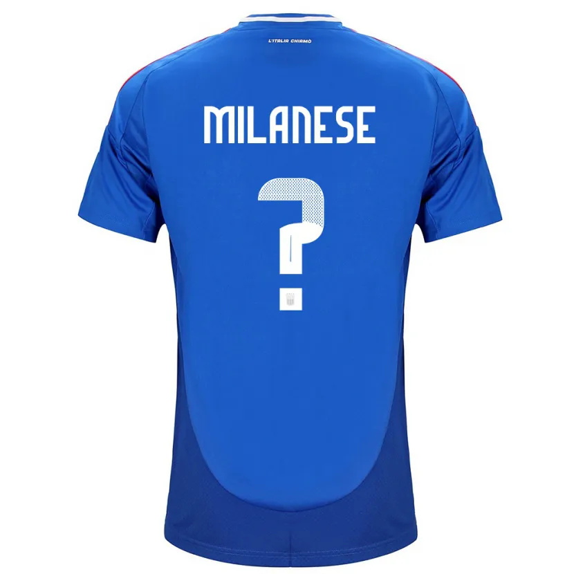 Danxen Men Italy Tommaso Milanese #0 Blue Home Jersey 24-26 T-Shirt