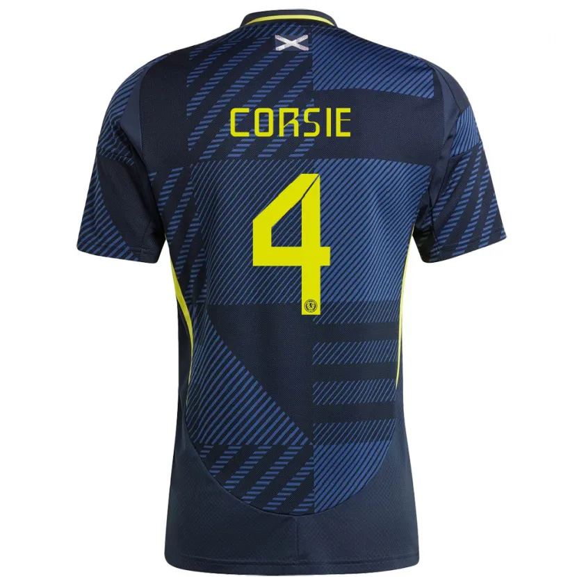 Danxen Men Scotland Rachel Corsie #4 Dark Blue Home Jersey 24-26 T-Shirt