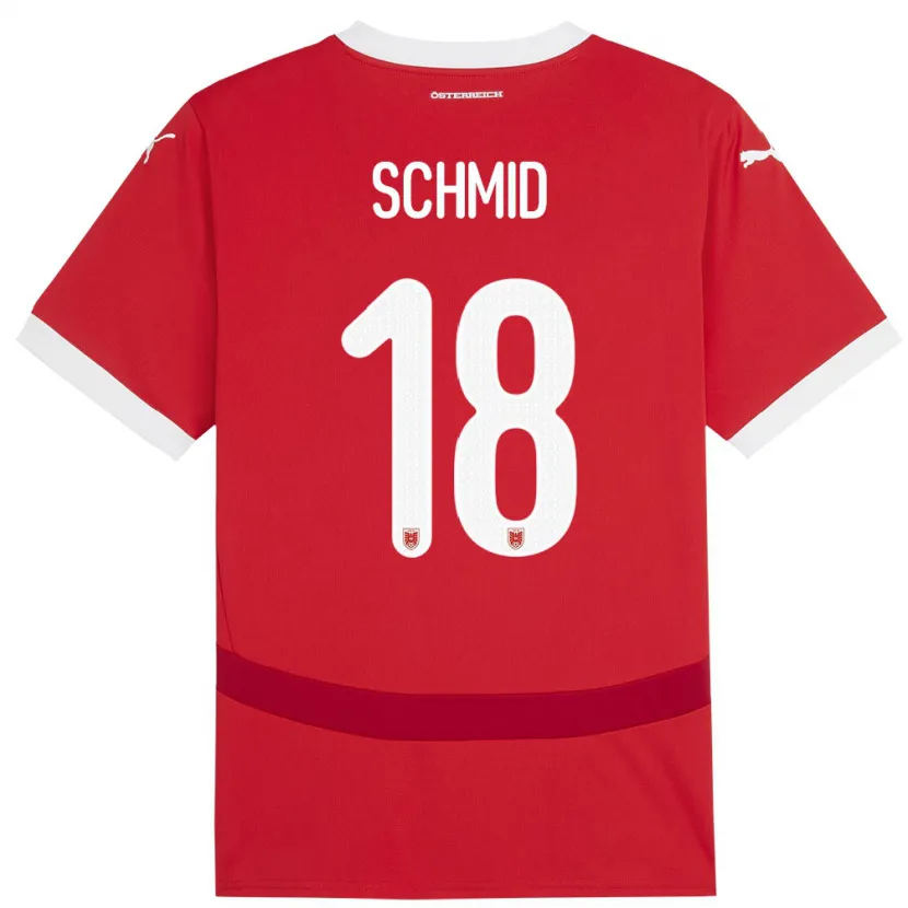 Danxen Men Austria Romano Schmid #18 Red Home Jersey 24-26 T-Shirt