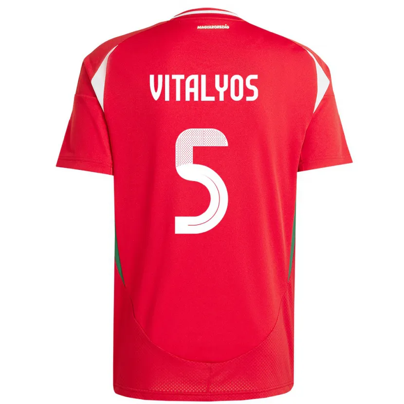 Danxen Men Hungary Viktor Vitályos #5 Red Home Jersey 24-26 T-Shirt