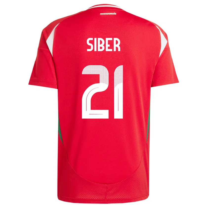 Danxen Men Hungary Glória Siber #21 Red Home Jersey 24-26 T-Shirt