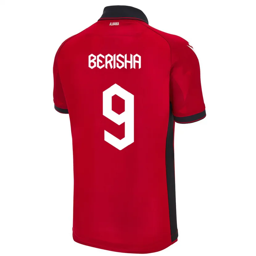 Danxen Men Albania Fortesa Berisha #9 Red Home Jersey 24-26 T-Shirt
