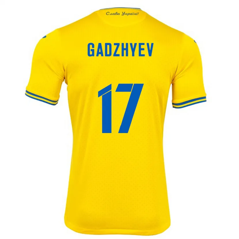 Danxen Men Ukraine Ramik Gadzhyev #17 Yellow Home Jersey 24-26 T-Shirt
