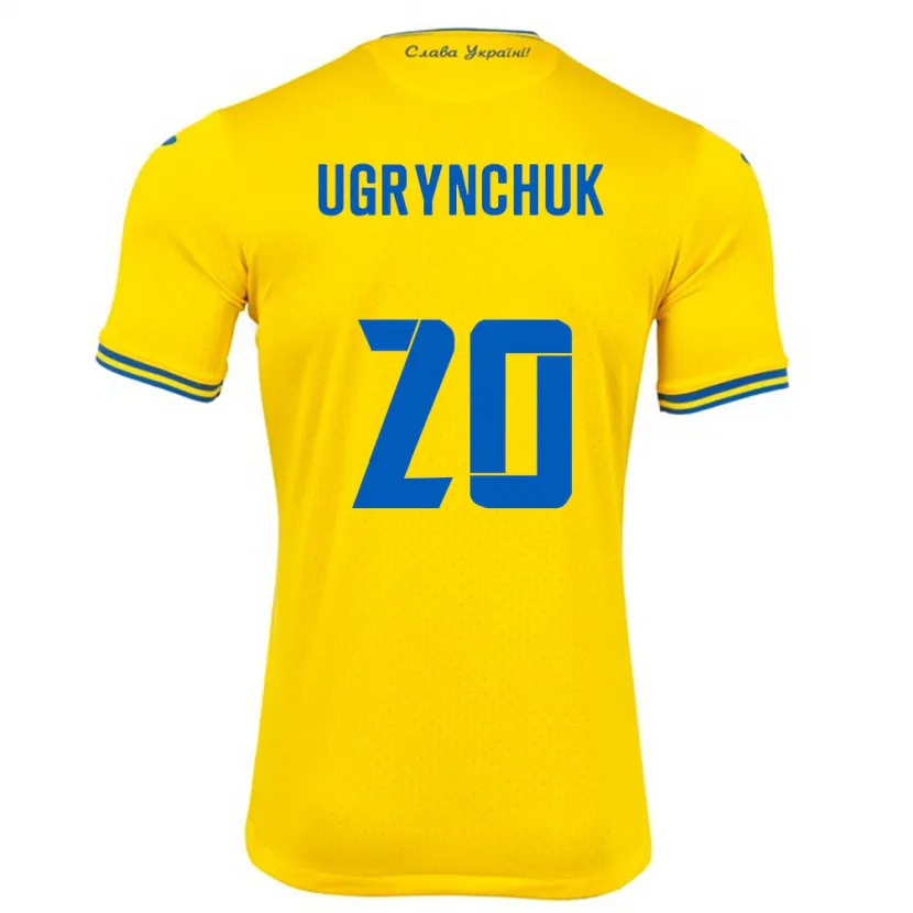 Danxen Men Ukraine Artem Ugrynchuk #20 Yellow Home Jersey 24-26 T-Shirt