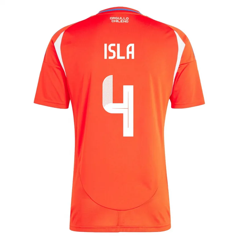 Danxen Men Chile Mauricio Isla #4 Red Home Jersey 24-26 T-Shirt