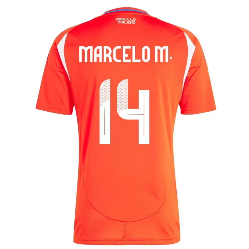 Danxen Men Chile Marcelo Morales #14 Red Home Jersey 24-26 T-Shirt