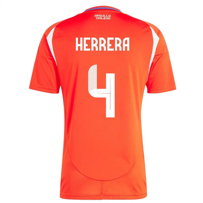 Danxen Men Chile Claudia Herrera #4 Red Home Jersey 24-26 T-Shirt