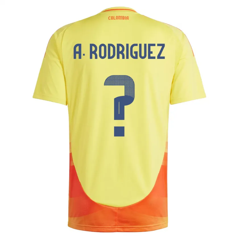 Danxen Men Colombia Andrés Rodríguez #0 Yellow Home Jersey 24-26 T-Shirt