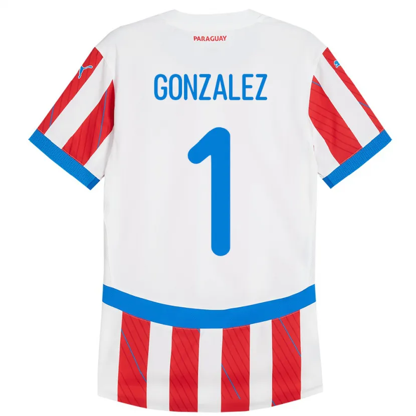 Danxen Men Paraguay Ángel González #1 White Red Home Jersey 24-26 T-Shirt