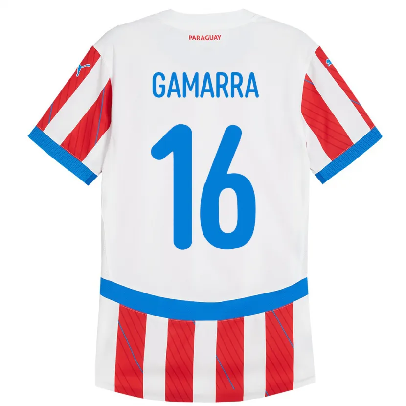 Danxen Men Paraguay Ariel Gamarra #16 White Red Home Jersey 24-26 T-Shirt