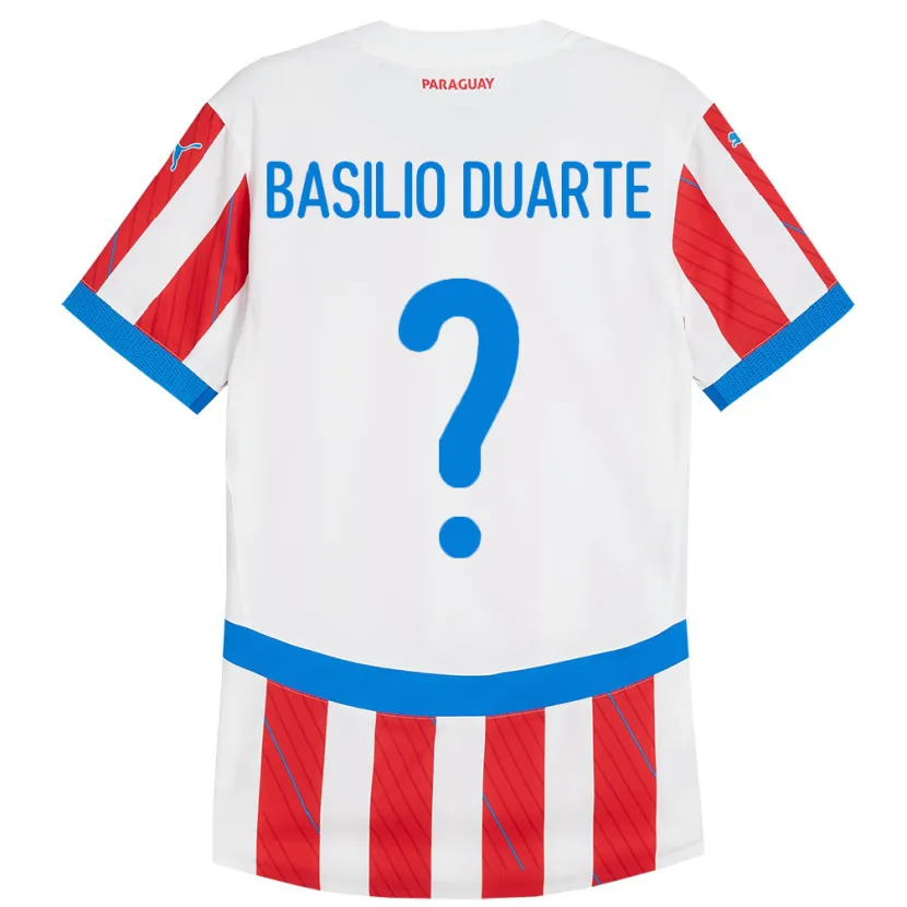 Danxen Men Paraguay Basilio Duarte #0 White Red Home Jersey 24-26 T-Shirt
