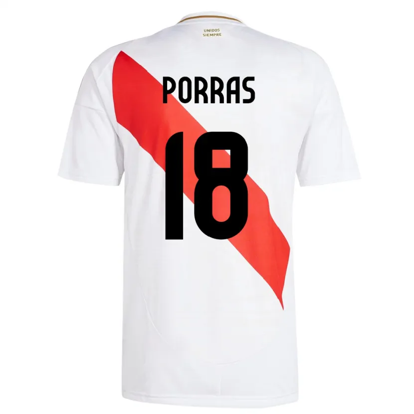 Danxen Men Peru Sashenka Porras #18 White Home Jersey 24-26 T-Shirt