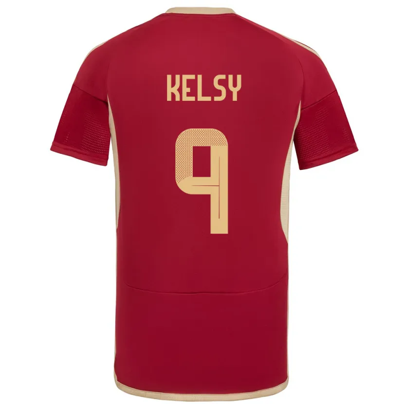 Danxen Men Venezuela Kevin Kelsy #9 Burgundy Home Jersey 24-26 T-Shirt