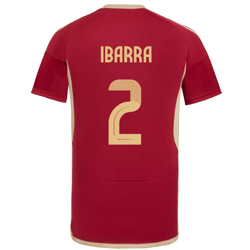 Danxen Men Venezuela Pablo Ibarra #2 Burgundy Home Jersey 24-26 T-Shirt