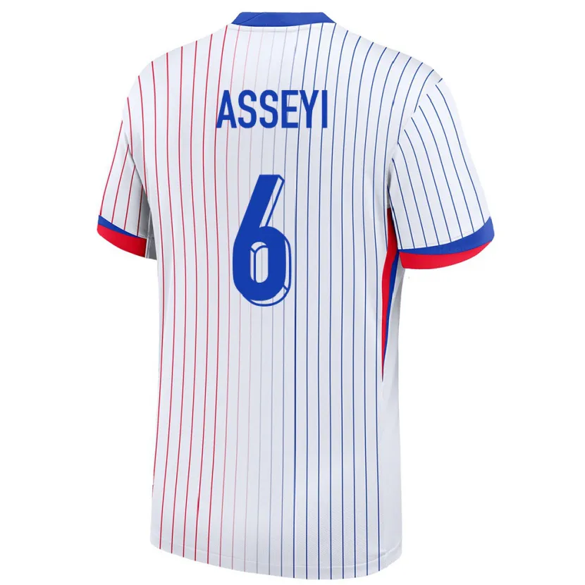 Danxen Men France Viviane Asseyi #6 White Away Jersey 24-26 T-Shirt