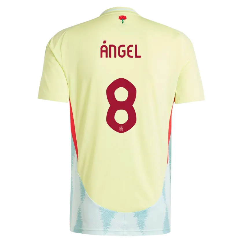 Danxen Men Spain Manuel Angel #8 Yellow Away Jersey 24-26 T-Shirt