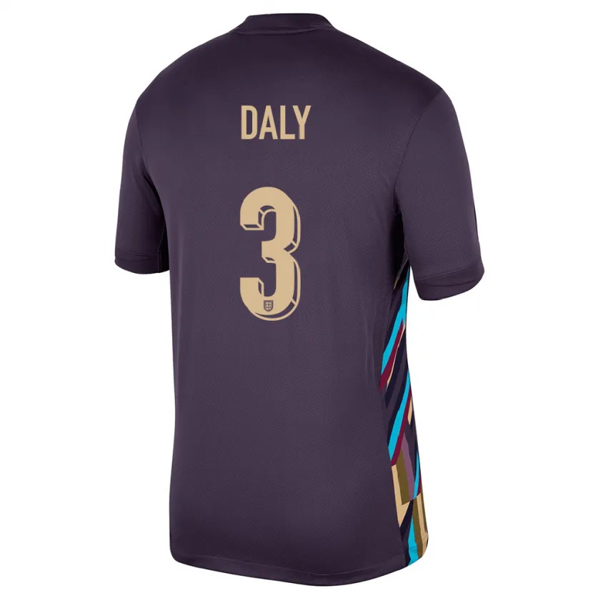 Danxen Men England Rachel Daly #3 Dark Raisin Away Jersey 24-26 T-Shirt