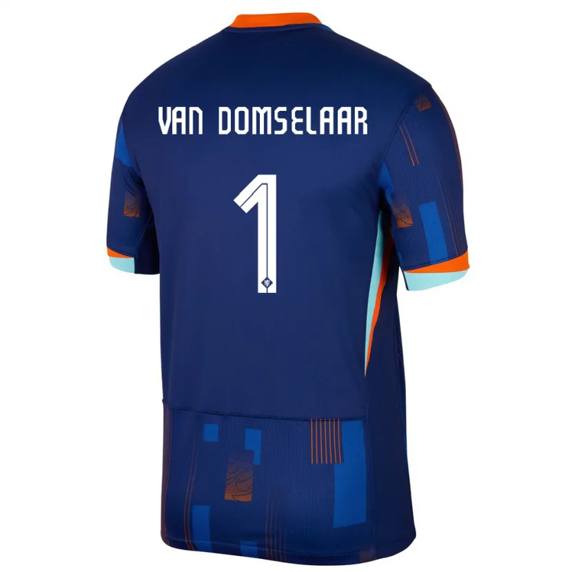 Danxen Men Netherlands Daphne Van Domselaar #1 Blue Away Jersey 24-26 T-Shirt