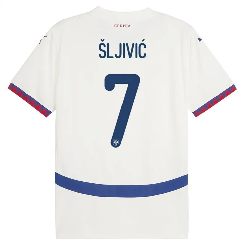 Danxen Men Serbia Jovan Sljivic #7 White Away Jersey 24-26 T-Shirt