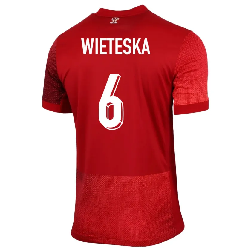 Danxen Men Poland Mateusz Wieteska #6 Red Away Jersey 24-26 T-Shirt