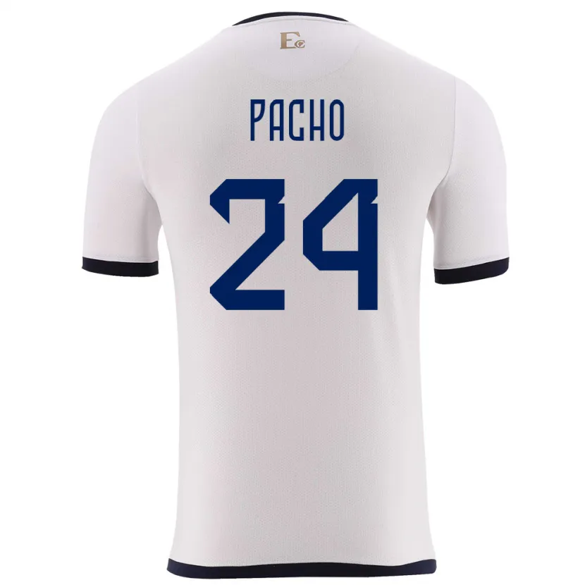 Danxen Men Ecuador William Pacho #24 White Away Jersey 24-26 T-Shirt