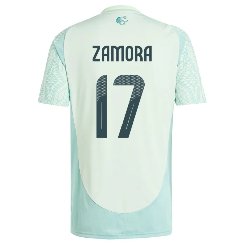 Danxen Men Mexico Saul Zamora #17 Linen Green Away Jersey 24-26 T-Shirt