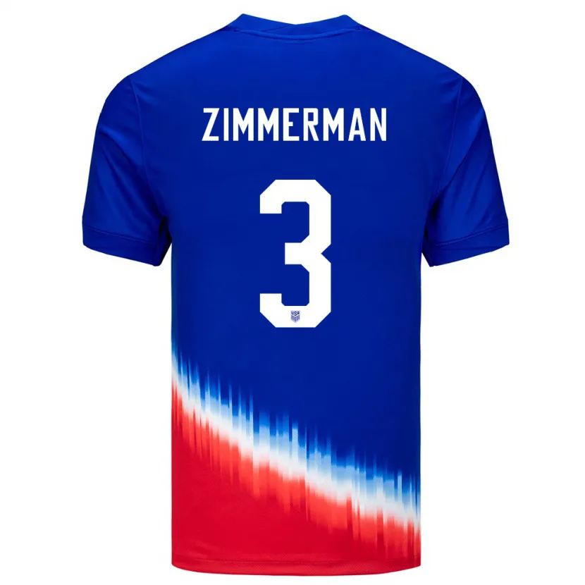 Danxen Men United States Walker Zimmerman #3 Blue Away Jersey 24-26 T-Shirt