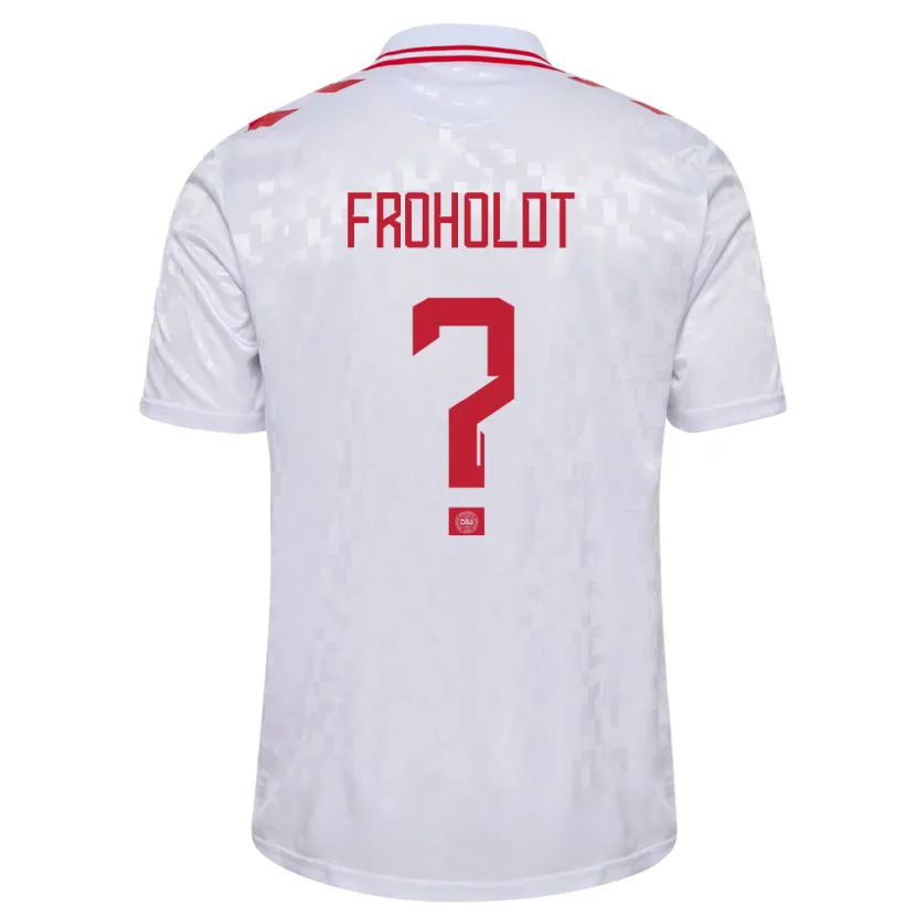 Danxen Men Denmark Victor Froholdt #0 White Away Jersey 24-26 T-Shirt