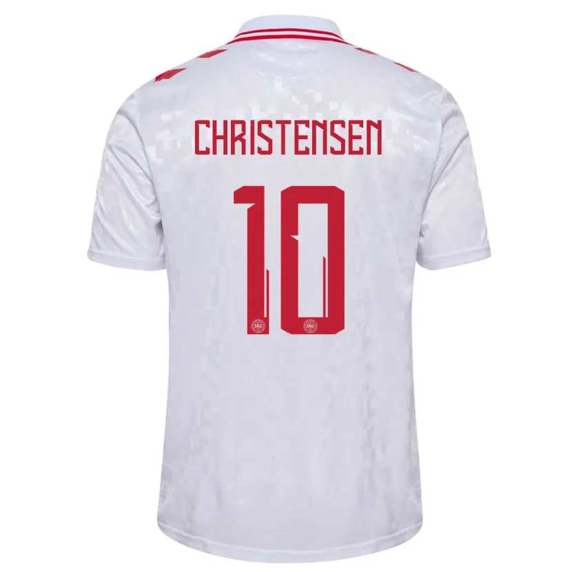 Danxen Men Denmark Gustav Christensen #10 White Away Jersey 24-26 T-Shirt