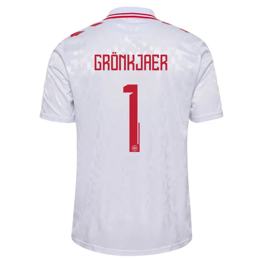 Danxen Men Denmark Bertil Grönkjaer #1 White Away Jersey 24-26 T-Shirt