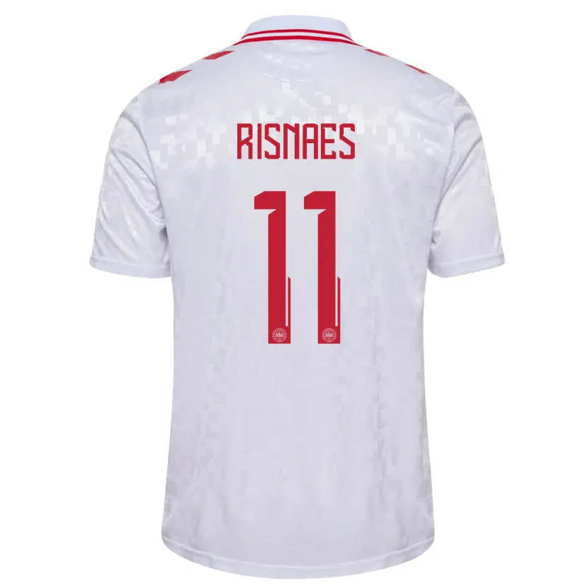 Danxen Men Denmark Roberto Risnaes #11 White Away Jersey 24-26 T-Shirt