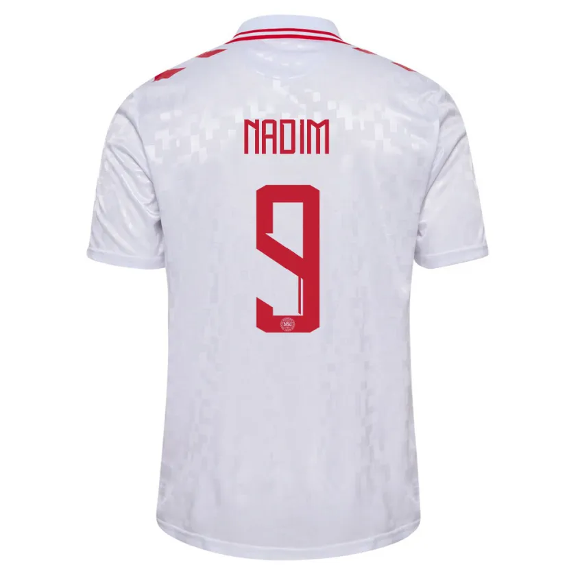 Danxen Men Denmark Nadia Nadim #9 White Away Jersey 24-26 T-Shirt