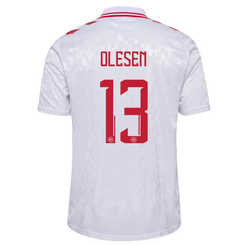 Danxen Men Denmark Karoline Olesen #13 White Away Jersey 24-26 T-Shirt