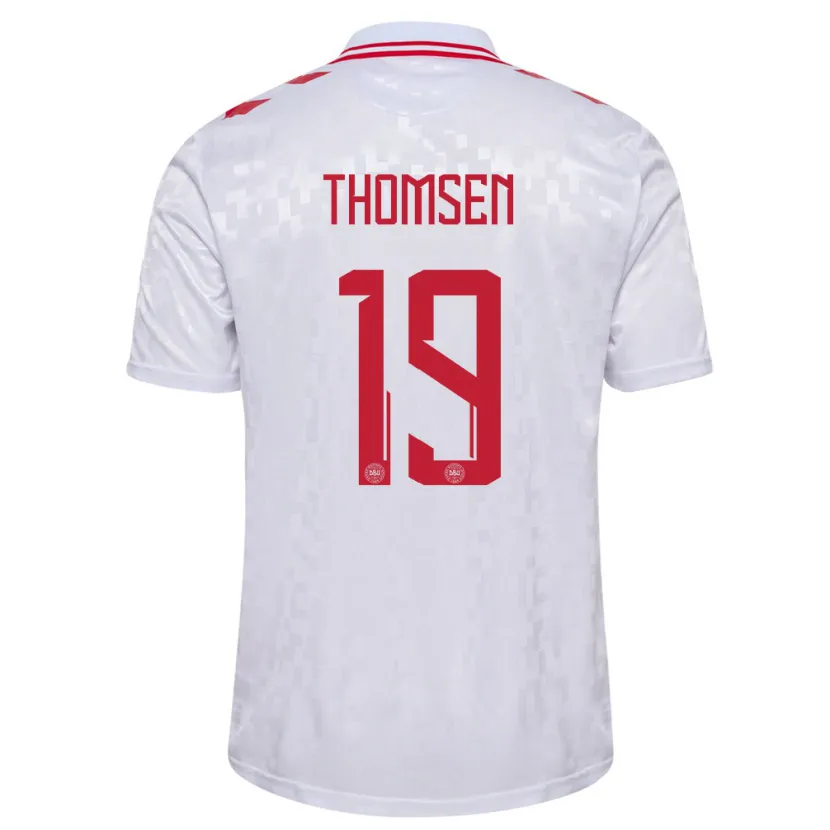 Danxen Men Denmark Janni Thomsen #19 White Away Jersey 24-26 T-Shirt